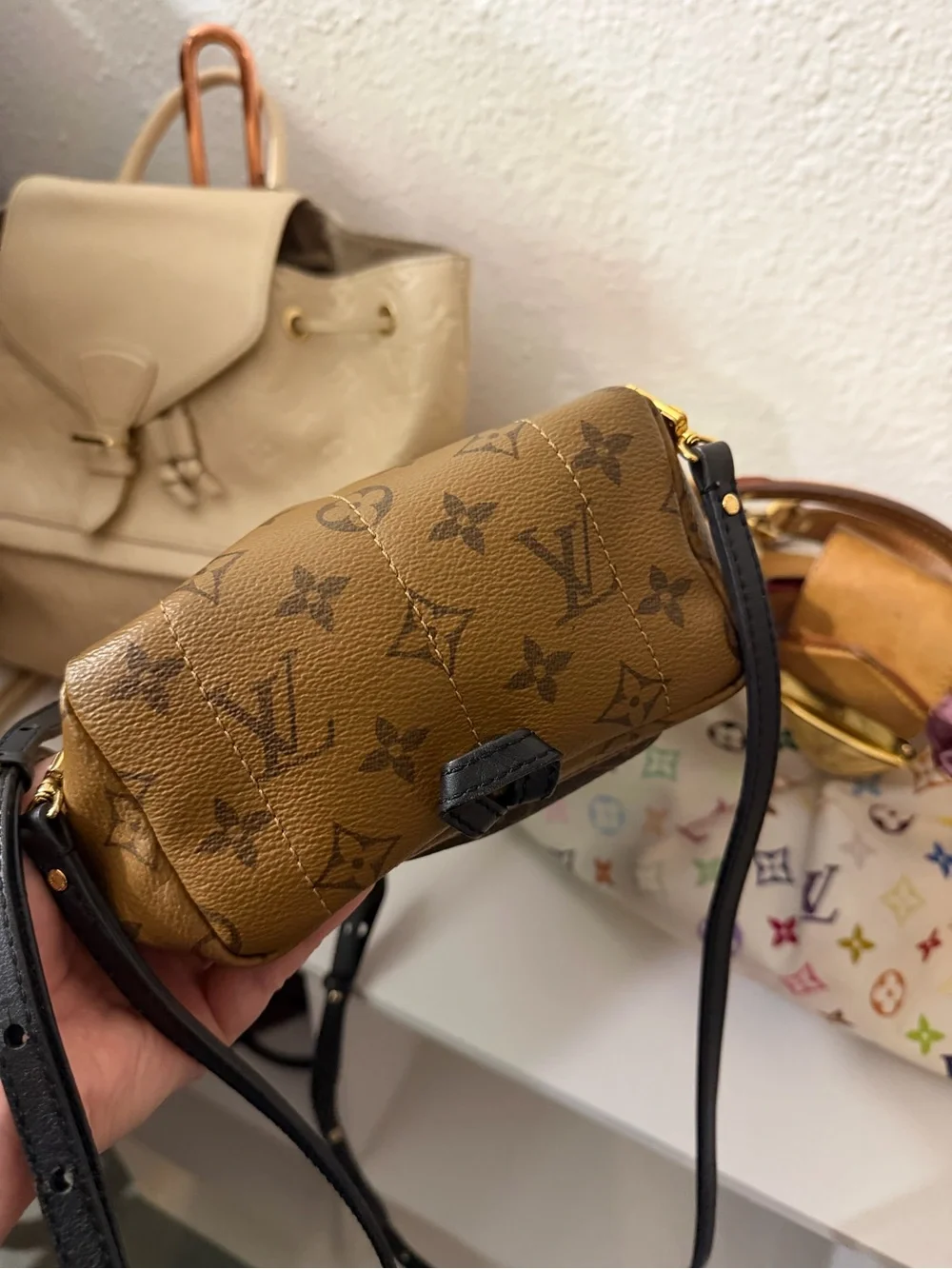 AUTHENTIC Louis Vuitton Monogram Mini Backpack in Two-Tone Brown